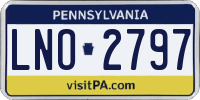 PA license plate LNO2797