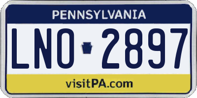 PA license plate LNO2897