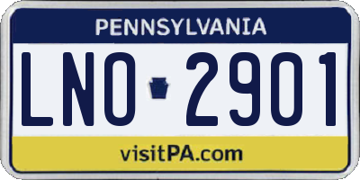 PA license plate LNO2901