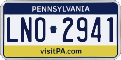 PA license plate LNO2941