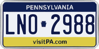 PA license plate LNO2988