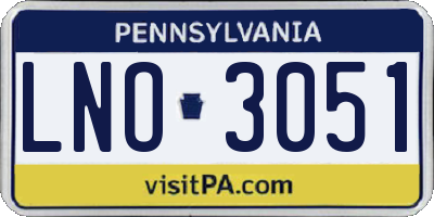 PA license plate LNO3051