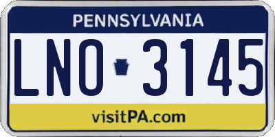 PA license plate LNO3145