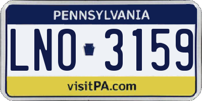 PA license plate LNO3159