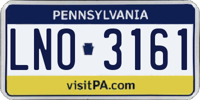 PA license plate LNO3161