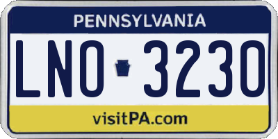 PA license plate LNO3230