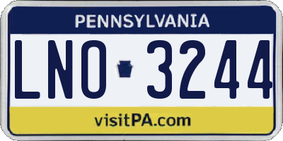 PA license plate LNO3244