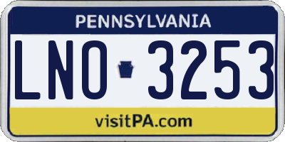PA license plate LNO3253