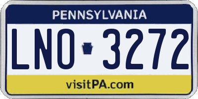 PA license plate LNO3272
