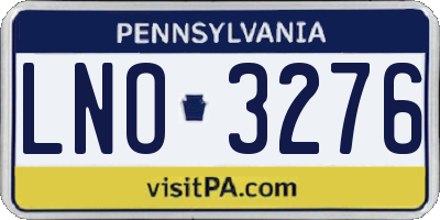 PA license plate LNO3276