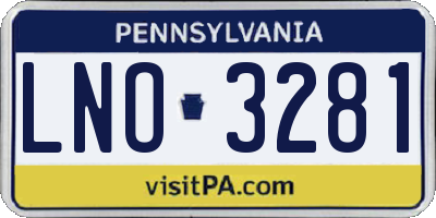 PA license plate LNO3281