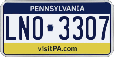 PA license plate LNO3307