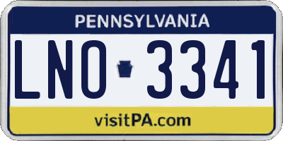 PA license plate LNO3341