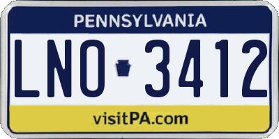 PA license plate LNO3412