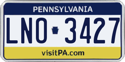 PA license plate LNO3427