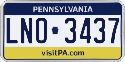 PA license plate LNO3437