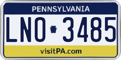 PA license plate LNO3485