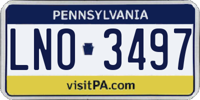 PA license plate LNO3497