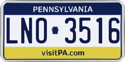 PA license plate LNO3516