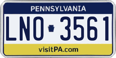 PA license plate LNO3561