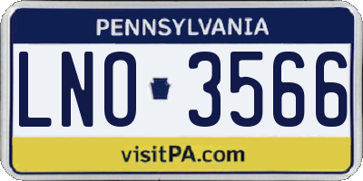 PA license plate LNO3566