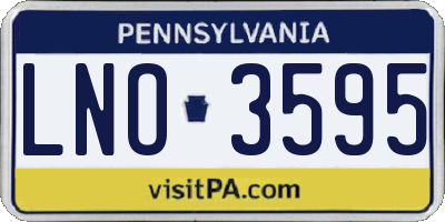 PA license plate LNO3595