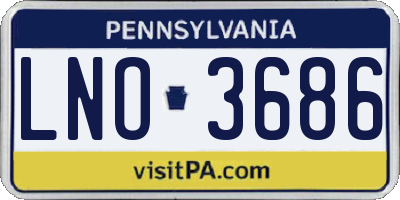 PA license plate LNO3686