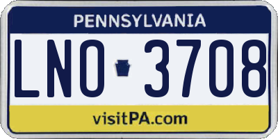 PA license plate LNO3708