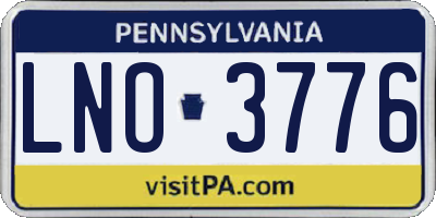 PA license plate LNO3776
