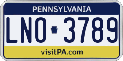 PA license plate LNO3789