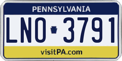PA license plate LNO3791