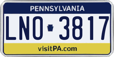 PA license plate LNO3817