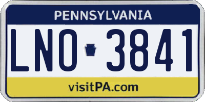 PA license plate LNO3841