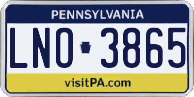 PA license plate LNO3865