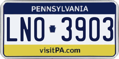 PA license plate LNO3903
