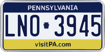 PA license plate LNO3945