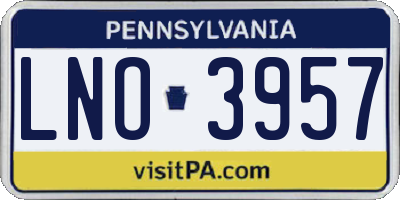 PA license plate LNO3957