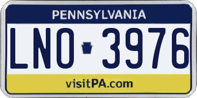 PA license plate LNO3976