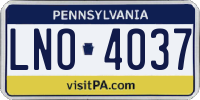 PA license plate LNO4037