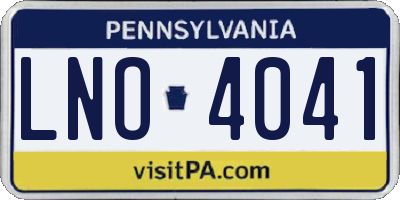PA license plate LNO4041