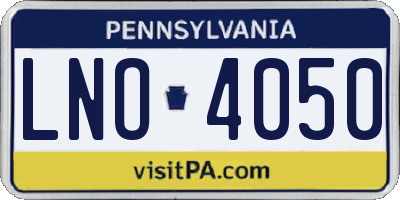 PA license plate LNO4050