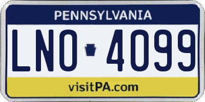 PA license plate LNO4099
