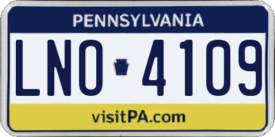 PA license plate LNO4109