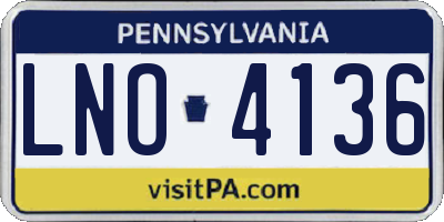 PA license plate LNO4136