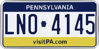 PA license plate LNO4145