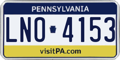 PA license plate LNO4153