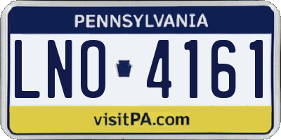 PA license plate LNO4161