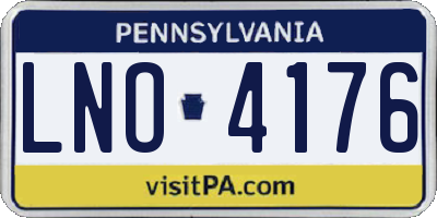 PA license plate LNO4176