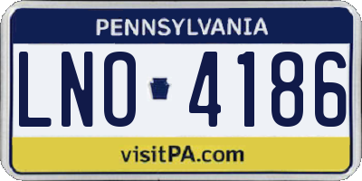 PA license plate LNO4186