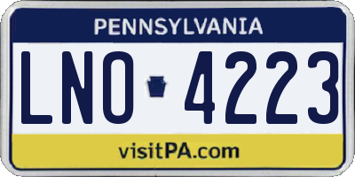 PA license plate LNO4223